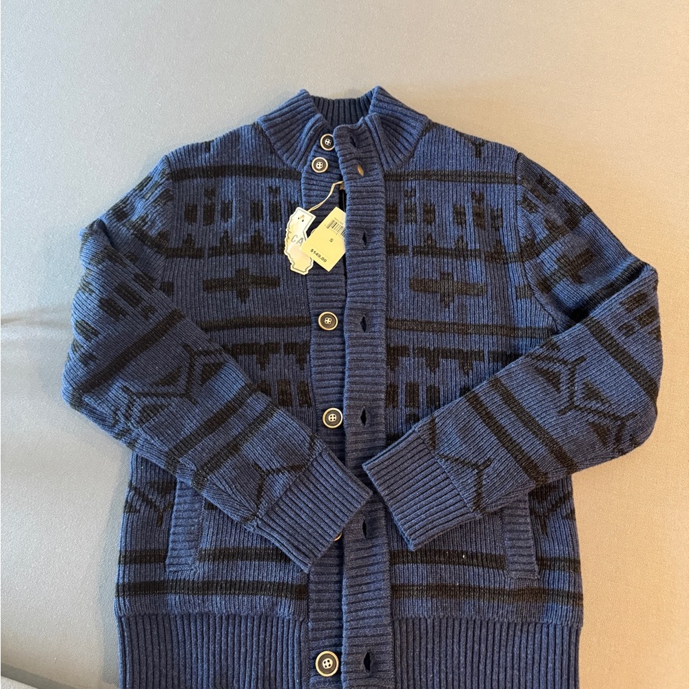 Lucky Brand Men's Navy and Black Cardigan
